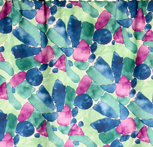 Green & purple print viscose - Atelier Jupe
